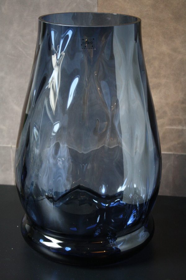 mooi zo Sportman Chemicus Indigo Blauw Glazen Vaas met Diamant Design